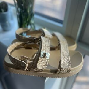 A new day sandals in tan!